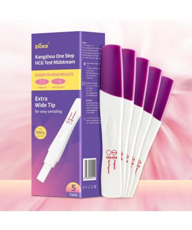 Buy Zioxx One Step hCG Pregnancy Test Early Detection Pregnancy Kit (Value Pack of 5) - Accurate Results Fast Shipping Worldwide - Buy Online on GoSupps.com