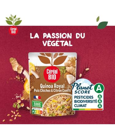 Organic Royal Quinoa Chickpeas & Candied Lemon Cereal - Microwavable Sachet Quick to Reheat - Vegan and Organic - 220g - 212 - Buy Online on GoSupps.com