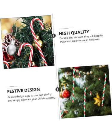 Zerodeko 24pcs Christmas Cane Ornament Red White Candy Cane Candy Crutch Pendants Christmas Utenciles Acrylic - Buy Online on GoSupps.com