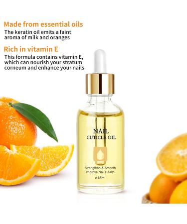 Nail Cuticle Oil 15ml Organic Vitamin E & B Jojoba Oil for Nails Moisturizing & Repairing Dry Rough Cuticles Nail Care with Dropper Design Orange-Scented Formula - Buy Online on GoSupps.com