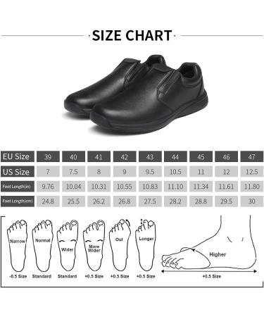 DXINZHI Men's Slip Resistant Work Shoes - Oil & Water Resistant Chef Shoes, Size 10.5 Black - Buy Online on GoSupps.com