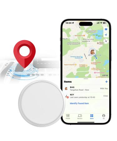 GPS Tracker - Mini Real-Time GPS Tracker - No Monthly Fee Item Finder - Works with Apple Find My (iOS Only) - Hidden Tracking Device for Keys Luggages Wallets Kids Elderly Pet Backpack Clothing