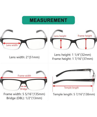 Eyekeper Classic Spring Hinge Reading Glasses - 5 Pack Black/Transparent 2.0 Diopters - Stylish Sun Reading Glasses with Transparent Lenses - Buy Online on GoSupps.com