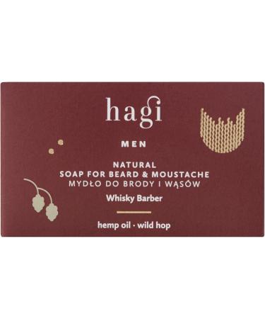 Hagi Whisky Barber Natural Beard and Mustache Soap with Hops Extract Pine Oil Shea Butter Vegetable Oils Protective and Strengthening Whisky Scent 100 g - Buy Online on GoSupps.com