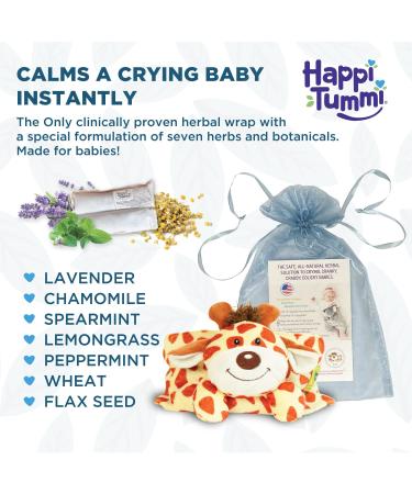 Happi Tummi Baby Gas Relief Wrap | Natural Herbal Therapy for Colic & Upset Stomachs | Infant Gas Relief - Giraffe Design - Buy Online on GoSupps.com
