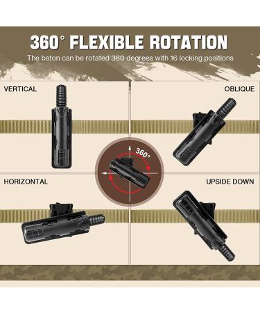 AIKEEC 360 Degree Rotating Telescopic Baton Holder | Expandable Baton Holster for Duty Belt | Tactical Swiveling Flashlight Holster - ABS Case | 1 PCS - Buy Online on GoSupps.com