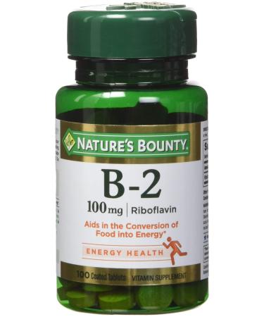 Nature's Bounty Vitamin B-2 100 mg, 100 Coated Tablets (Pack of 4)