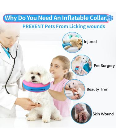 FWLWTWSS Inflatable Protective Collar for Dogs & Cats | Adjustable Velcro Fastener | Leak Protection for Recovery After Operations (Pink Size M: 20.3cm-30.5cm) - Buy Online on GoSupps.com