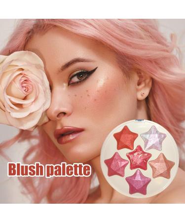 Shimmer Highlighter Blush - Long Lasting Shimmer Face Palette 6 Colors Makeup Tools For Traveling School Company Dating Home And Bar Pochy 01 - Buy Online on GoSupps.com