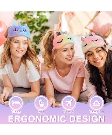 8 Pcs Cute Unicorn Sleep Eye Masks for Kids - Soft Plush Blindfolds for Girls & Women - Travel & Nap Eye Covers - Buy Online on GoSupps.com