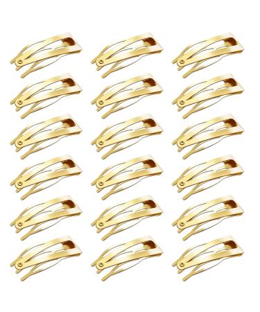 Mbsomnus 18pcs Snap Hair Clips Double Grip Hair Clips Metal Hair Barrettes Women Hair Clips for Hair Making Girls Hair Styling Salon Hair Accessories (Gold)