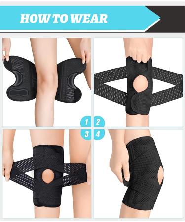 ZEAMO Compression Knee Brace for Knee Pain Relief - Mesh Weave Tech, Patellar Tendonitis Support - Black XX-Large - Buy Online on GoSupps.com