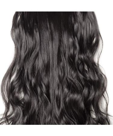 Silk-co 17 Natural Black Clip in Hair Extensions - 100% Synthetic, Long Curly Wavy Hair Pieces - 8pcs for Full Head - Buy Online on GoSupps.com