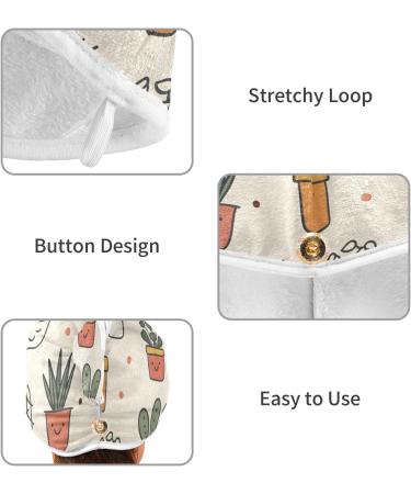 Buy Potted Plants Hair Towels 2 Pack - Super Absorbent Quick Dry Hair Turbans for Women & Girls - Perfect Hair Drying Solution - Buy Online on GoSupps.com