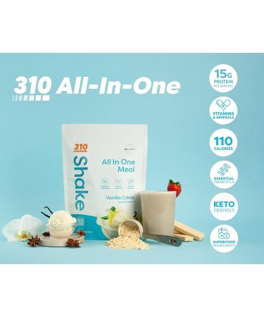 310 Nutrition All-In-One Meal Replacement Shake - Fiber-Rich Vegan Formula Low Carb Keto & Paleo Friendly Gluten Free - 26 Vitamins & Minerals - Vanilla Creme - 28 Servings - Buy Online on GoSupps.com