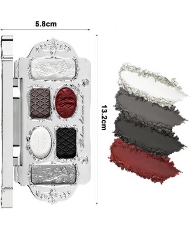 KINDLUME Eyeshadow palette 6 colors series Swan ballet with swan relief in cold red blue gray 4 matte and 2 glossy creamy texture super pigmented for eye makeup - Buy Online on GoSupps.com