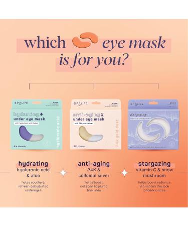 SpaLife Beauty Bright Eyed Hydrogel Eye Masks 24 Pairs for Dark Circles Puffiness & Dullness with Vitamin E & Green Tea 2-in-1 Skincare Solution - Buy Online on GoSupps.com
