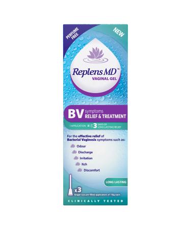 Replens BV Symptoms Relief & Treatment Vaginal Gel - x3 Single use applicators White 3 Count (Pack of 1)