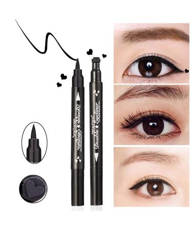 Yuccer 4-Piece Waterproof Liquid Eyeliner Stamp Set | Black Eye Liner for Eye Makeup (Star Moon Heart Flower) - International Shipping Available - Buy Online on GoSupps.com