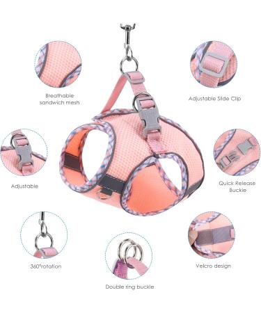 BriFit Cat Dishes & Adjustable Harness - Reflective Outbreak-Proof Soft Vest for Cats & Puppies (Pink XS) | International Shipping Available - Buy Online on GoSupps.com