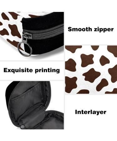 GIAPB Period Bag | Sanitary Napkin Storage Holder | Makeup Pouch | Spotted Cow Texture | Brown Color - Buy Online on GoSupps.com