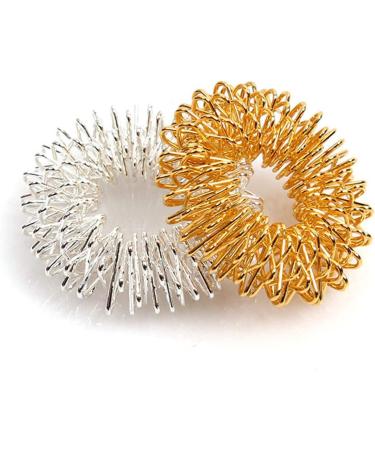 Winwinfly Acupressure Ring - Silver Finger Massage Ring for Stress Relief | Acupressure Rings for Wrist & Relaxation - Buy Online on GoSupps.com