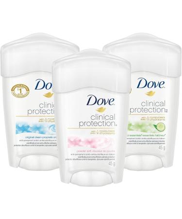 Dove Clinical Protection Antiperspirant Solid for sensitive skin Original Clean antibacterial odour protection 45 g - Buy Online on GoSupps.com