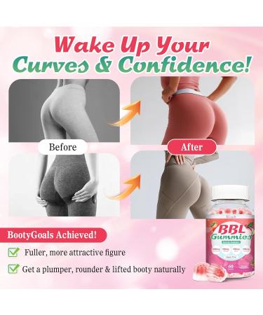 BBL Booty Gummies for Women Sculpt Lift & Firm Glutes Creatine Monohydrate Vitamins & Herbal BBL Blend - Boost Curves Energy & Workout Recovery Vegan Non-GMO 60 Cts 60 Count (Pack of 1) - Buy Online on GoSupps.com