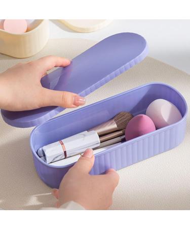 Makeup Brush Cleaning Container | Makeup Brushes Storage Box Cleaning Mat | Efficient Cleaning Tool Dustproof Sponge Washer for Sponges Brushes Powder Puff Three Generations of Purple - Buy Online on GoSupps.com