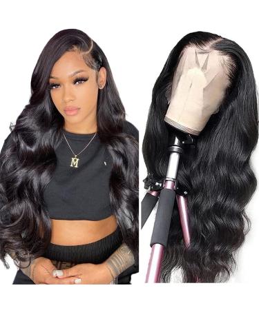 Smilulu 13x4 Lace Front Wigs Human Hair Body Wave Lace Front Wigs Human Hair Pre Plucked 13x4 Hd Lace Frontal Wigs Human Hair Hd Lace Front Wigs for Black Women Human Hair 180% Density 20 Inch(Pack of 1)