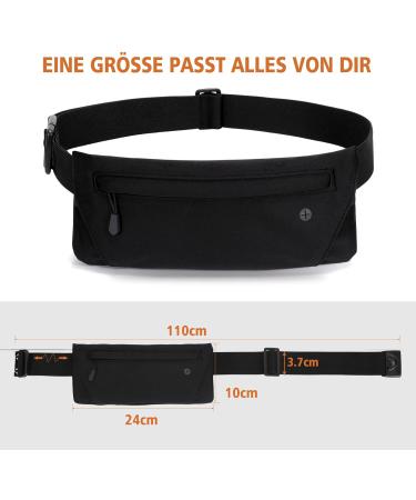 JASGOOD Hip Pocket Elastic Running Pocket for Men & Women - Jogging Fitness Belt & Breast Pocket - Black - Buy Online on GoSupps.com