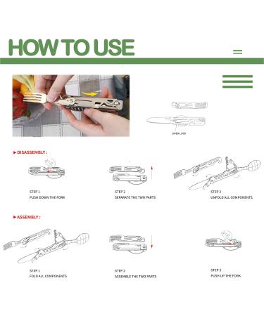 Wemomo 5-in-1 Camping Utensils Set - Portable Stainless Steel Flatware for Travel, Hiking, and Backpacking - Buy Online on GoSupps.com