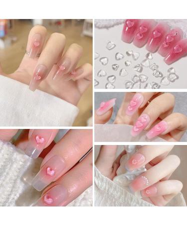 3D Heart Nail Art Charms-320PCS Cute Clear Acrylic Heart Nail Charms Flatback Heart Nail Rhinestones Gems 4mm 6mm 8mm Resin Nail Jewelry Decorations for Women Girls DIY Manicure Accessories Mixed 4mm 6mm 8mm - Buy Online on GoSupps.com