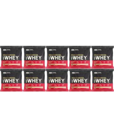 ON Gold Standard 100% Whey Protein Sample Combo Pack | 24 Grams of Protein Per Pack 5.5 Grams of Naturally Occurring BCAA | 10 Sample Packs (Vanilla Ice Cream)
