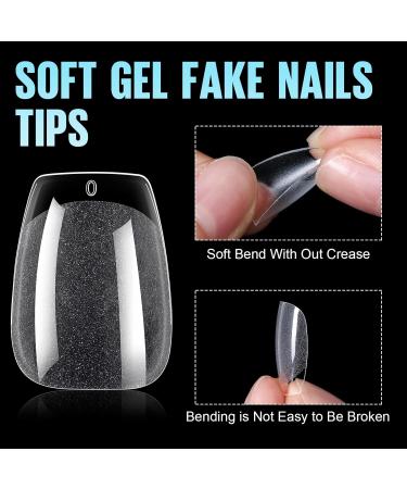 Tomicca Ballerina Short Nail Tips - 192 Pieces Pre-shaped Half Matte Gel & Acrylic Full Cover Tips 12 Sizes for Stunning Nail Art - Buy Online on GoSupps.com