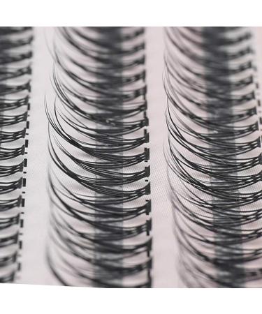 8mm/10mm/12mm/14mm/16mm Available Fishtail Design Individual False Eyelashes Cluster 12 Roots 0.07 C Curl Nature Long Black Soft Eyelashes Extensions Beauty Tools (16mm)