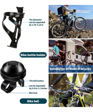 SODPE Bicycle Accessories Set | USB Rechargeable Lamp, Lock, Cup Holder, Phone Mount, Mirror & Bell - Buy Online on GoSupps.com