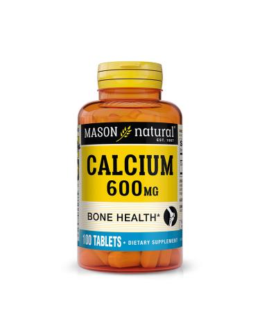 Mason Natural Calcium 600 mg - Strengthens Muscle Function Supports Healthy Bones and Overall Health 100 Tablets