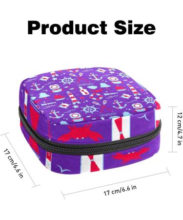 Sailing Elements Pattern Sanitary Napkin Storage Bag - 1Pc Multi-colored - Buy Online on GoSupps.com