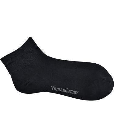 Yomandamor Men's Bamboo Non-binding Diabetic Dress Socks - 5 Pairs Black [Big and Tall Available] - Buy Online on GoSupps.com
