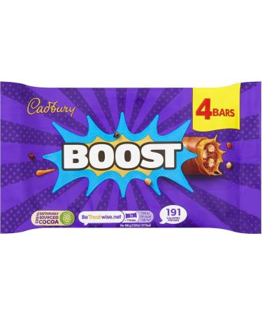  Cadbury Cadbury Boost Original Pack of 4 chocolate bars filled with biscuits and cocoa with chewy caramel and Cadbury milk chocolate 37g - Buy Online on GoSupps.com