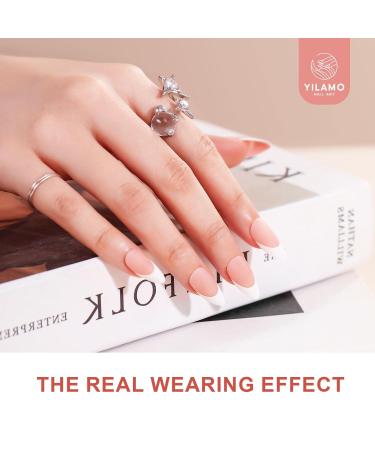 French Tip Press On Nails Gel - Medium Long Almond Square - 300 Pcs - 15 Sizes - Perfect for DIY Nail Art Gifts - Five Colors Available - Buy Online on GoSupps.com