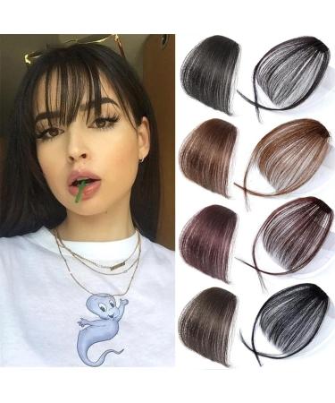 Bangs Hair Clip Bangs Hair for Women Clip In Blunt Fringe Bangs Non-remy Human Hair Air Fringe Bangs Invisible Seamless Indian Natural Straight Flat Bangs Hairpiece Clip in Bangs (Color : Black) - Buy Online on GoSupps.com