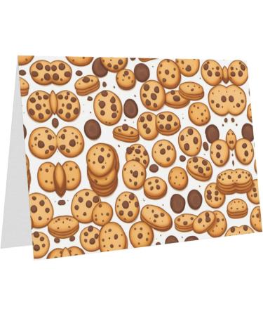 YYHWHJDE Gray Cookies Food Chocolate Chip Biscuits pattern High-Grade Pearl Paper Greeting Card :: 4X6 in for Birthday Card Party Invitation Card Gray One Size - Buy Online on GoSupps.com