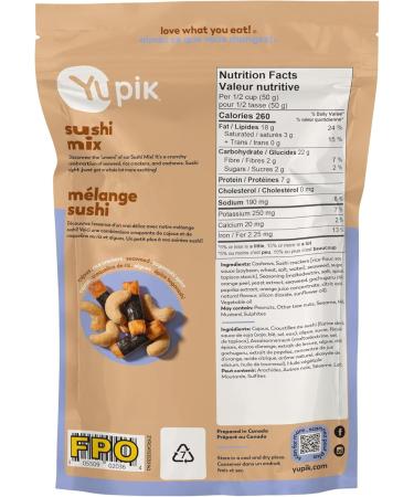 Yupik Sushi Mix with Cashews 142 g Crunchy Savory Snack Rice Crackers Dried Seaweed Sushi Flavored Nuts Shichimi Togarashi Spices Unique Asian-Inspired Snack Party Snacks - Buy Online on GoSupps.com