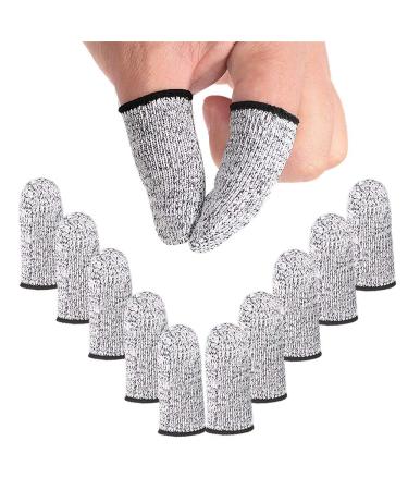 ZEPOHCK 10 Pcs Cut Resistant Protection Finger Cots Finger Sleeve Finger Cover Life Extender for Kitchen Work Sculpture Anti-Slip Reusable