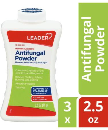 LEADER Miconazole Antifungal Powder 2.5 oz (Pack of 3) | Talc-Free, Moisture Absorbing | Compare to Zeasorb - Buy Online on GoSupps.com
