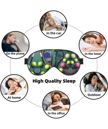 Funny Tennis Racquets & Balls Sleep Mask - Double-Sided Unisex Eye Mask for Sound Sleep & Skin Care - Buy Online on GoSupps.com