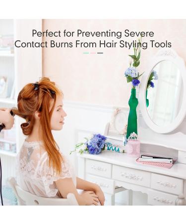 3 Pack Heat Resistant Straightener Pads | 8.6 x 6.2 Inch Silicone Mat Set for Curling Iron, Flat Iron & Hair Dryer | Salon Tools Holder | Pink Green Gray - Buy Online on GoSupps.com