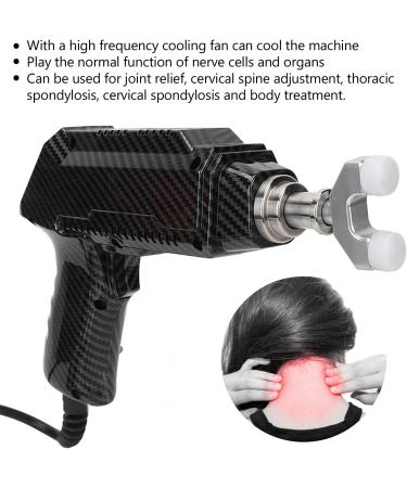 Professional Electrical Vertebral Chiropractor Tools - 6 Strength & 8 Massage Heads for Ultimate Body Relaxation - Black - Buy Online on GoSupps.com